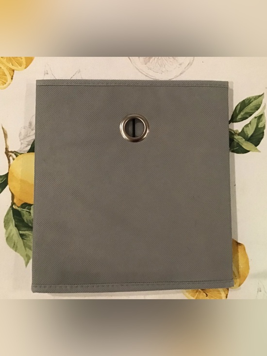 Other - Gray Fabric Storage Bin with Metal Grommet  Collapsible